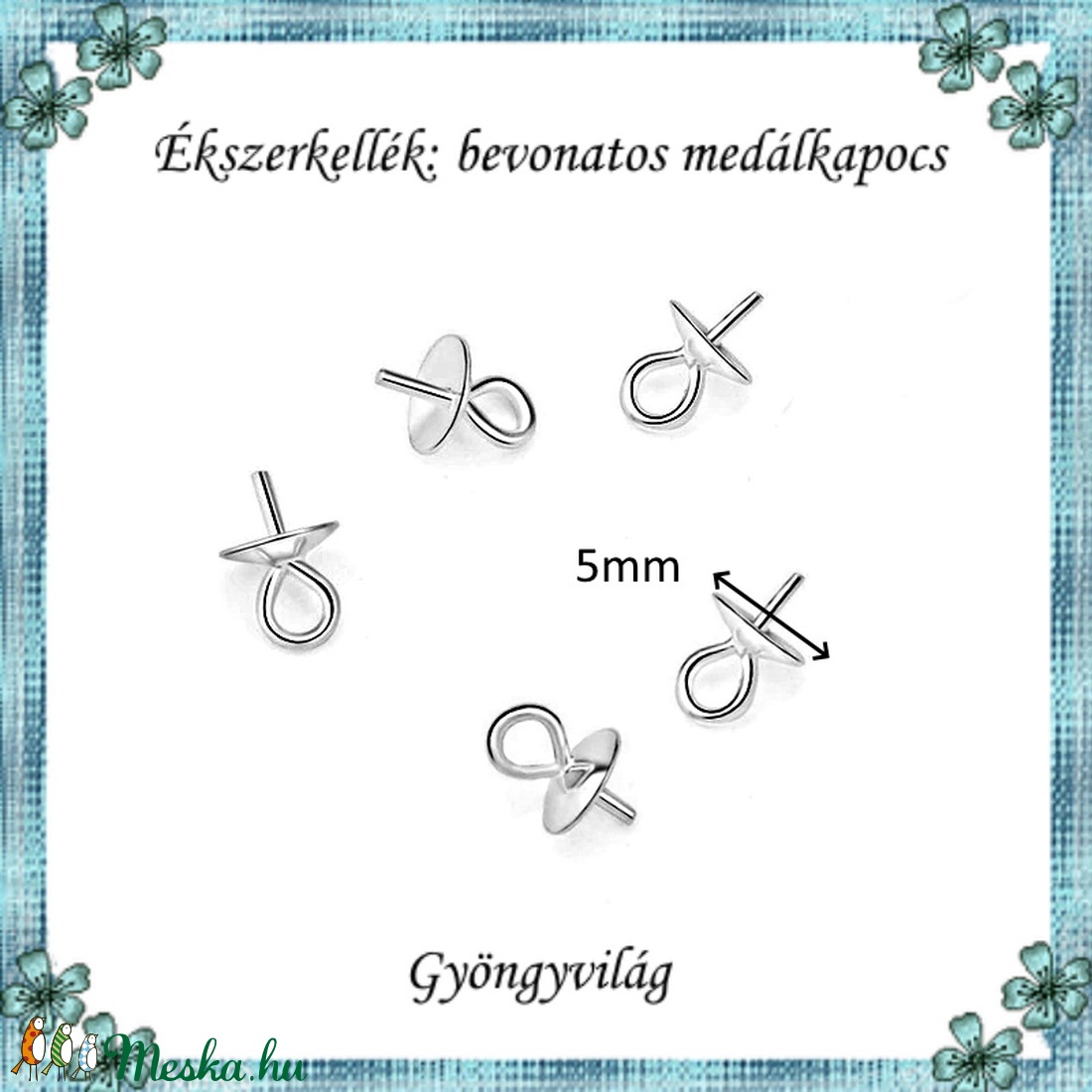 Ezüstel bevont ékszerkellék: medálkapocs E925-MK02-5 5db/cs - kellékek & szerszámok - ékszerkellék - medáltartó, medálkapocs - Meska.hu Ezüstel bevont ékszerkellék: medálkapocs E925-MK02-5 5db/cs - kellékek & szerszámok - ékszerkellék - medáltartó, medálkapocs - Meska.hu