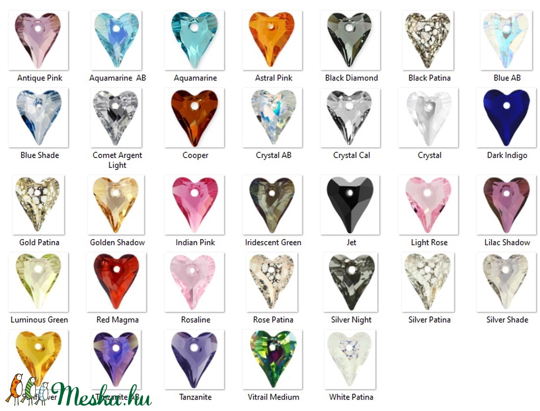 Swarovski kristály medál: Wild szív 17mm több szín SW6240-17 - gyöngy, ékszerkellék - swarovski kristályok - Meska.hu Swarovski kristály medál: Wild szív 17mm több szín SW6240-17 - gyöngy, ékszerkellék - swarovski kristályok - Meska.hu