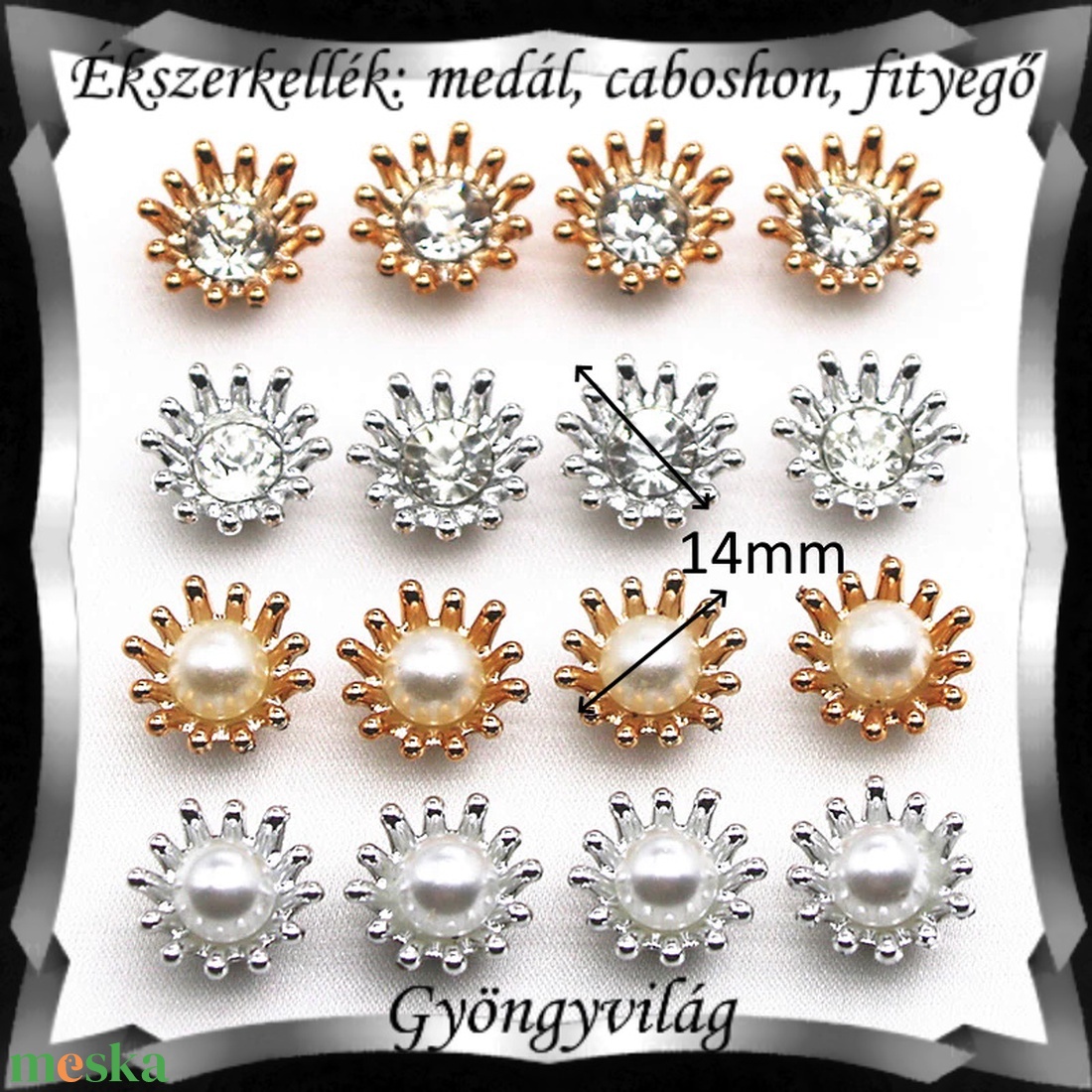 Ékszerkellék: medál, caboshon, fityegő BMCF-20 10db / csomag - gyöngy, ékszerkellék - fém köztesek - Meska.hu Ékszerkellék: medál, caboshon, fityegő BMCF-20 10db / csomag - gyöngy, ékszerkellék - fém köztesek - Meska.hu