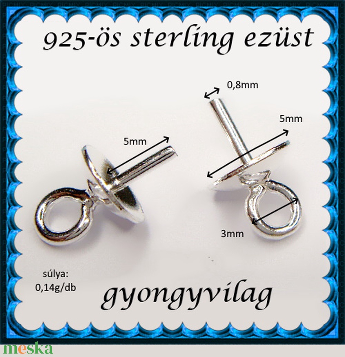 925-ös ezüst medálkapocs EMK 07-5 - kellékek & szerszámok - ékszerkellék - medáltartó, medálkapocs - Meska.hu 925-ös ezüst medálkapocs EMK 07-5 - kellékek & szerszámok - ékszerkellék - medáltartó, medálkapocs - Meska.hu