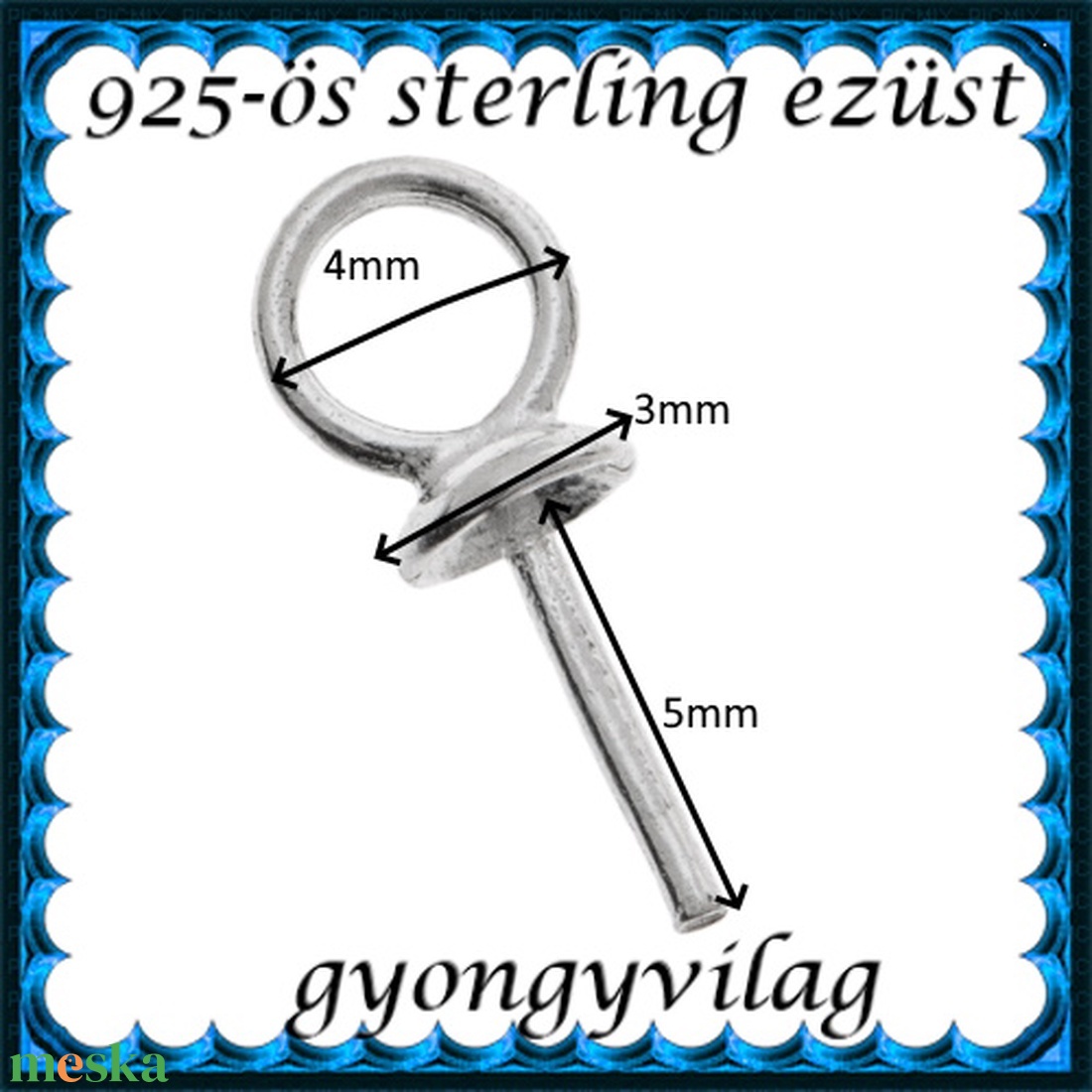  925-ös ezüst medálkapocs EMK 07-3-2    - kellékek & szerszámok - ékszerkellék - medáltartó, medálkapocs - Meska.hu