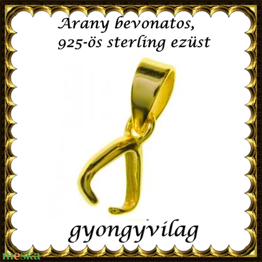925-ös sterling ezüst ékszerkellék: medáltartó, medálkapocs EMK 05g - kellékek & szerszámok - ékszerkellék - medáltartó, medálkapocs - Meska.hu