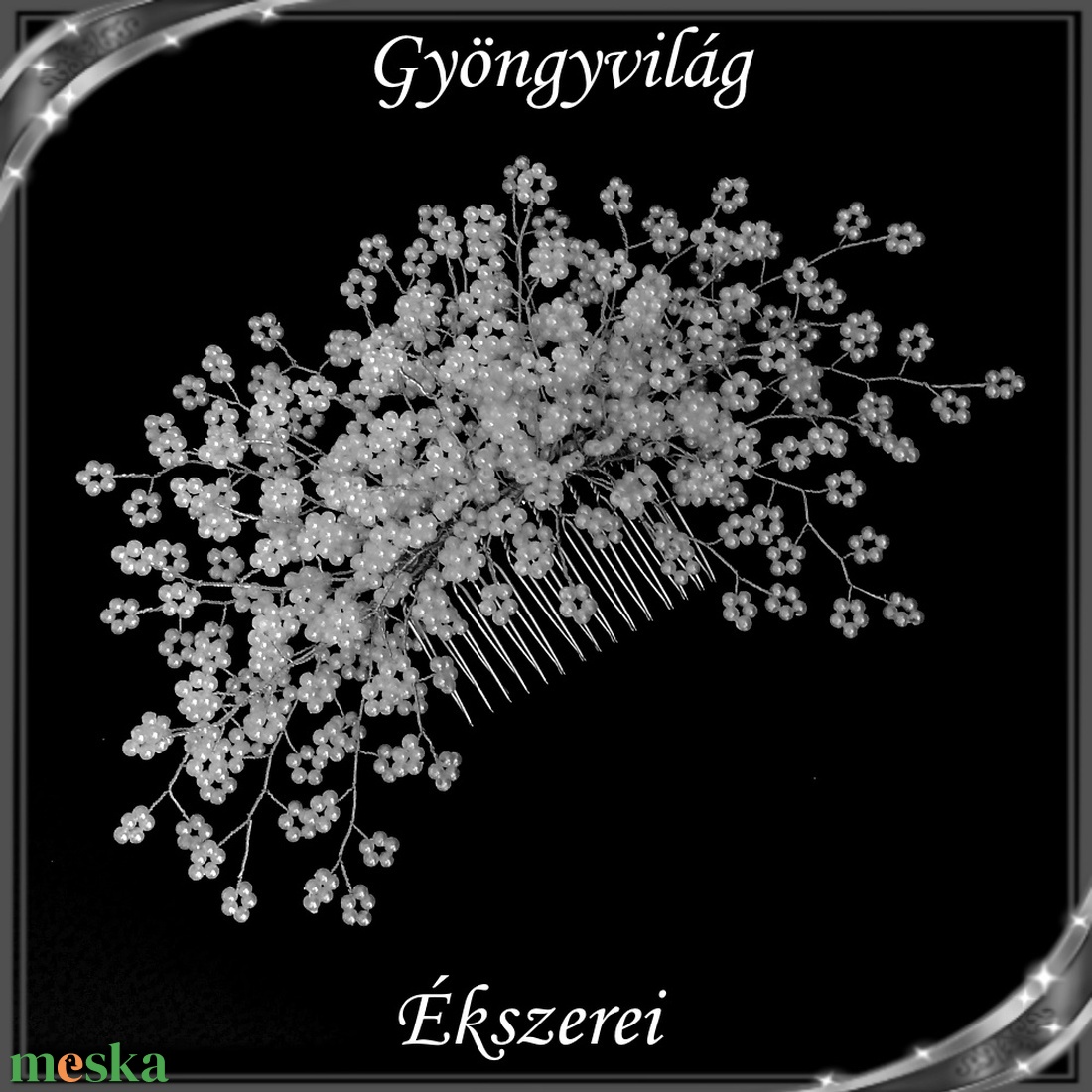 Ékszerek-hajdíszek, hajcsatok: Esküvői, menyasszonyi, alkalmi hajdísz S-H-FÉ17-19e - esküvő - hajdísz - fésűs hajdísz - Meska.hu