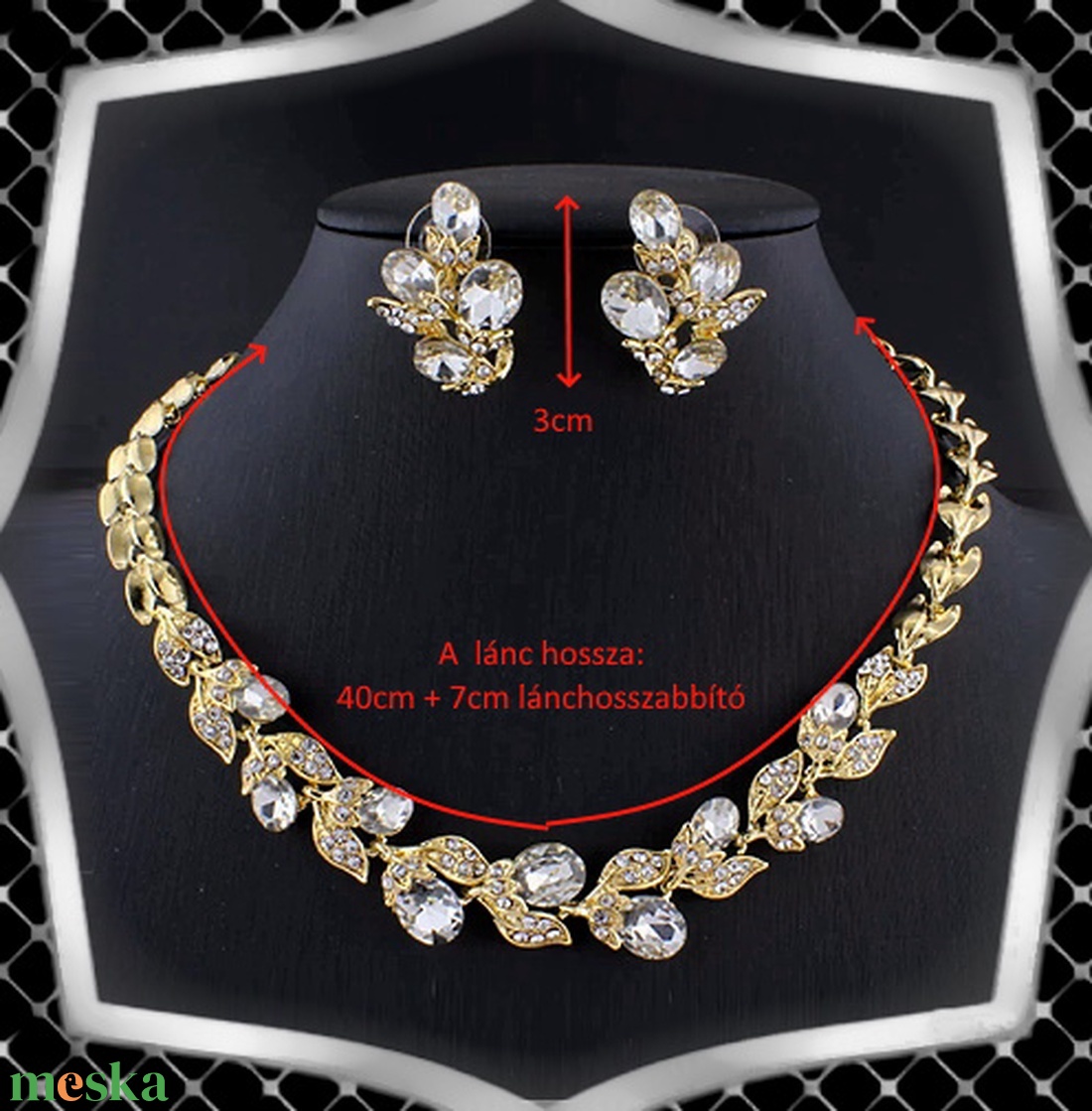 Ékszerek-szettek: Esküvői, menyasszonyi, alkalmi ékszer szett ES-SZÉ53a clear - esküvő - ékszer - ékszerszett - Meska.hu