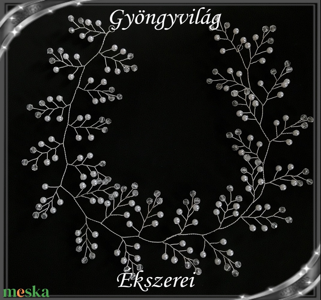 Ékszerek-hajdíszek, hajcsatok: Esküvői, menyasszonyi, alkalmi hajdísz S-H-FÜ05-35e - esküvő - hajdísz - kontydísz & hajdísz - Meska.hu