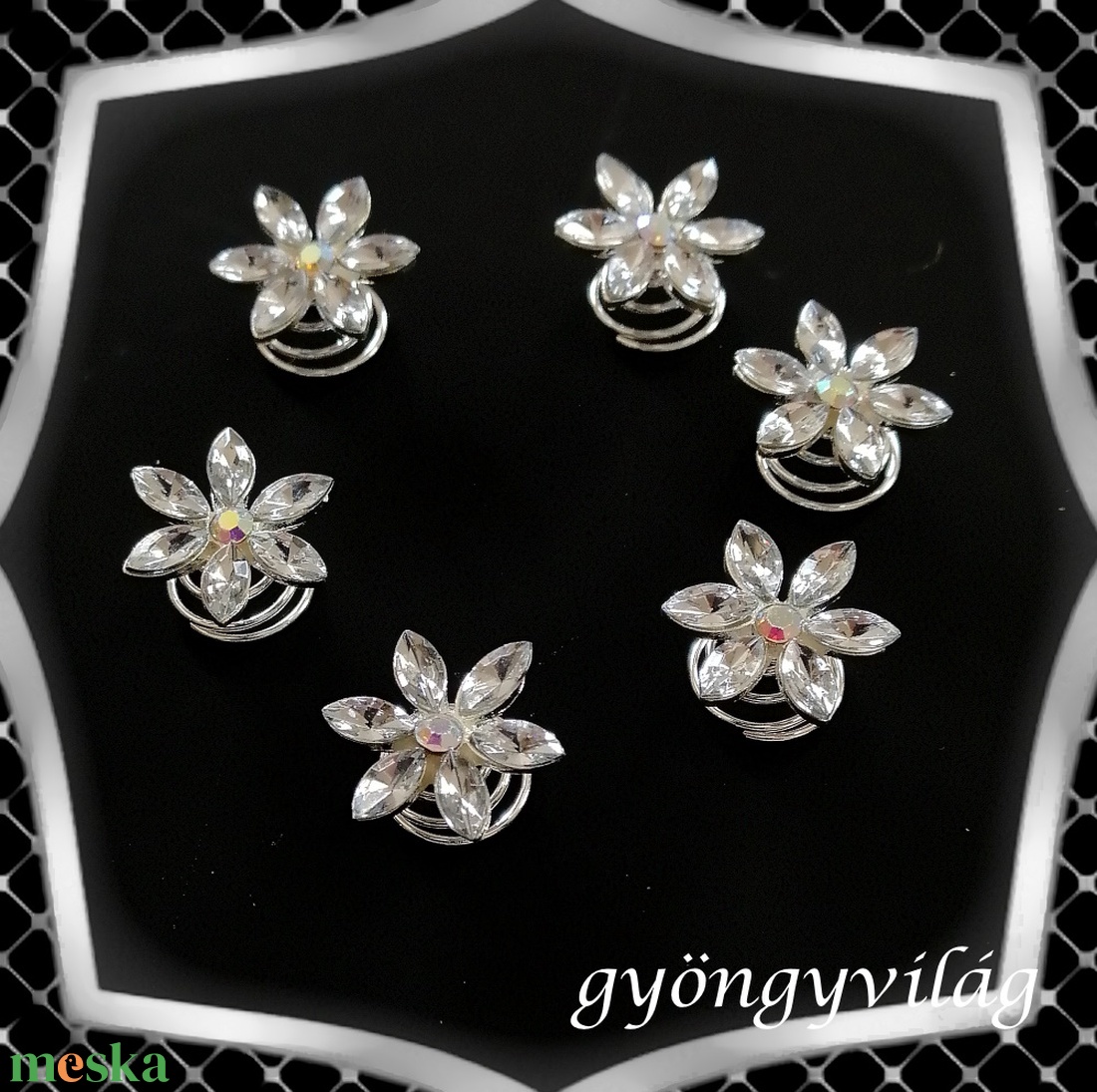 Ékszerek-hajdíszek, hajcsatok: Esküvői, menyasszonyi, alkalmi hajdísz ES-H-SP08 6db/csomag - esküvő - hajdísz - kontydísz & hajdísz - Meska.hu