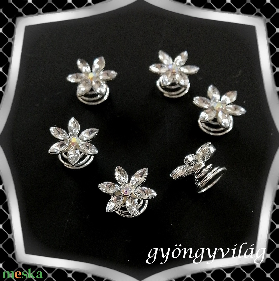 Ékszerek-hajdíszek, hajcsatok: Esküvői, menyasszonyi, alkalmi hajdísz ES-H-SP08 6db/csomag - esküvő - hajdísz - kontydísz & hajdísz - Meska.hu