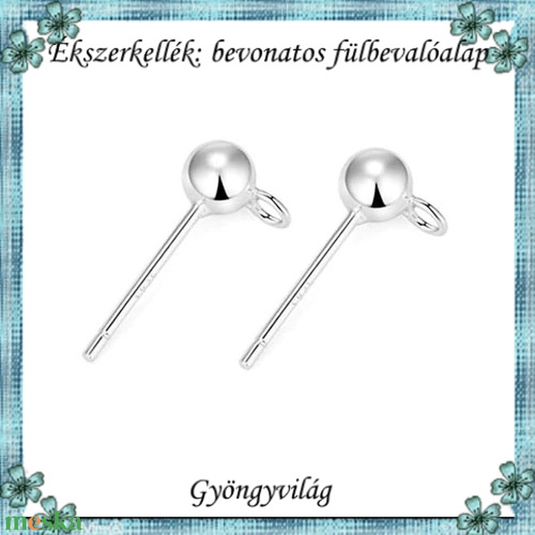 Ezüstel bevont ékszerkellék: fülbevaló alap E925-FK26 5pár/cs - gyöngy, ékszerkellék - egyéb alkatrész - Meska.hu Ezüstel bevont ékszerkellék: fülbevaló alap E925-FK26 5pár/cs - gyöngy, ékszerkellék - egyéb alkatrész - Meska.hu