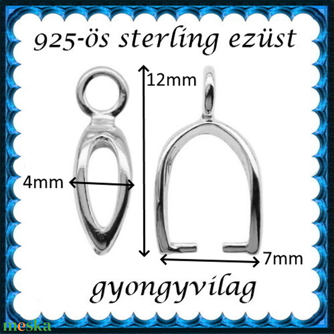 925-ös sterling ezüst ékszerkellék: medáltartó, medálkapocs EMK 116 - kellékek & szerszámok - ékszerkellék - medáltartó, medálkapocs - Meska.hu 925-ös sterling ezüst ékszerkellék: medáltartó, medálkapocs EMK 116 - kellékek & szerszámok - ékszerkellék - medáltartó, medálkapocs - Meska.hu