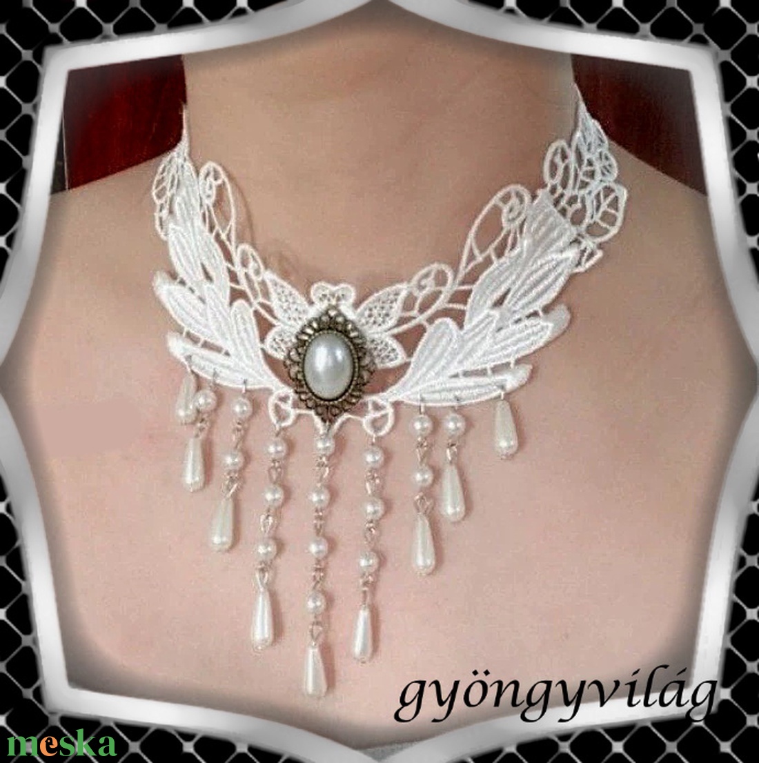 Esküvői, menyasszonyi, alkalmi choker nyakpánt, ES-L05e - esküvő - ékszer - nyaklánc - Meska.hu Esküvői, menyasszonyi, alkalmi choker nyakpánt, ES-L05e - esküvő - ékszer - nyaklánc - Meska.hu