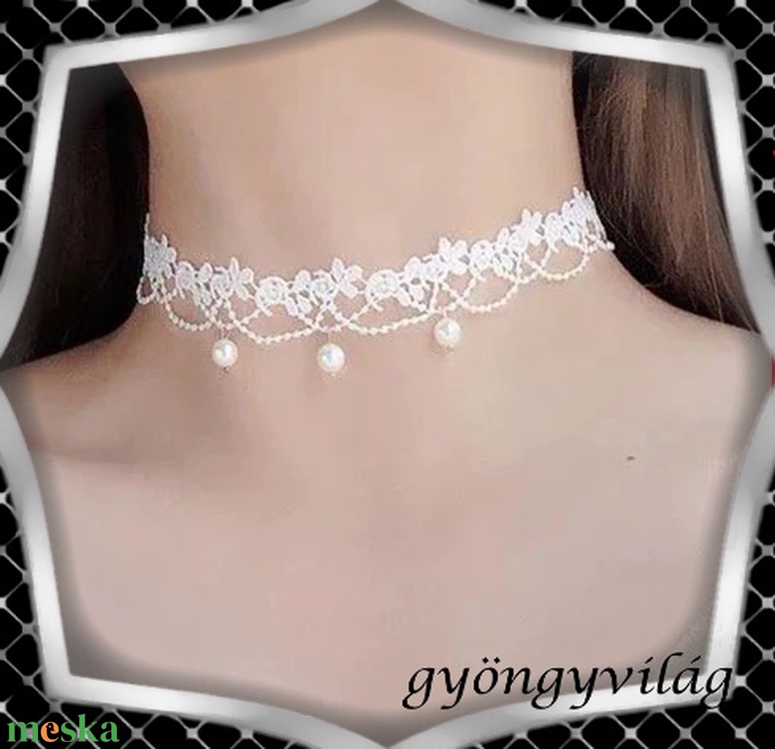Esküvői, menyasszonyi, alkalmi choker nyakpánt,  ES-L08e - esküvő - ékszer - nyaklánc - Meska.hu