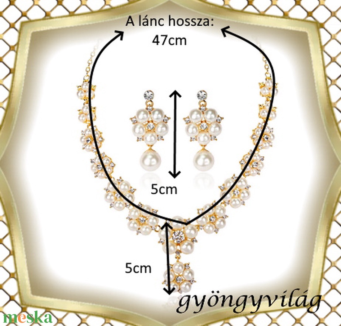 Ékszerek-szettek: Esküvői, menyasszonyi, alkalmi ékszer szett ES-SZÉ59a  - esküvő - ékszer - ékszerszett - Meska.hu