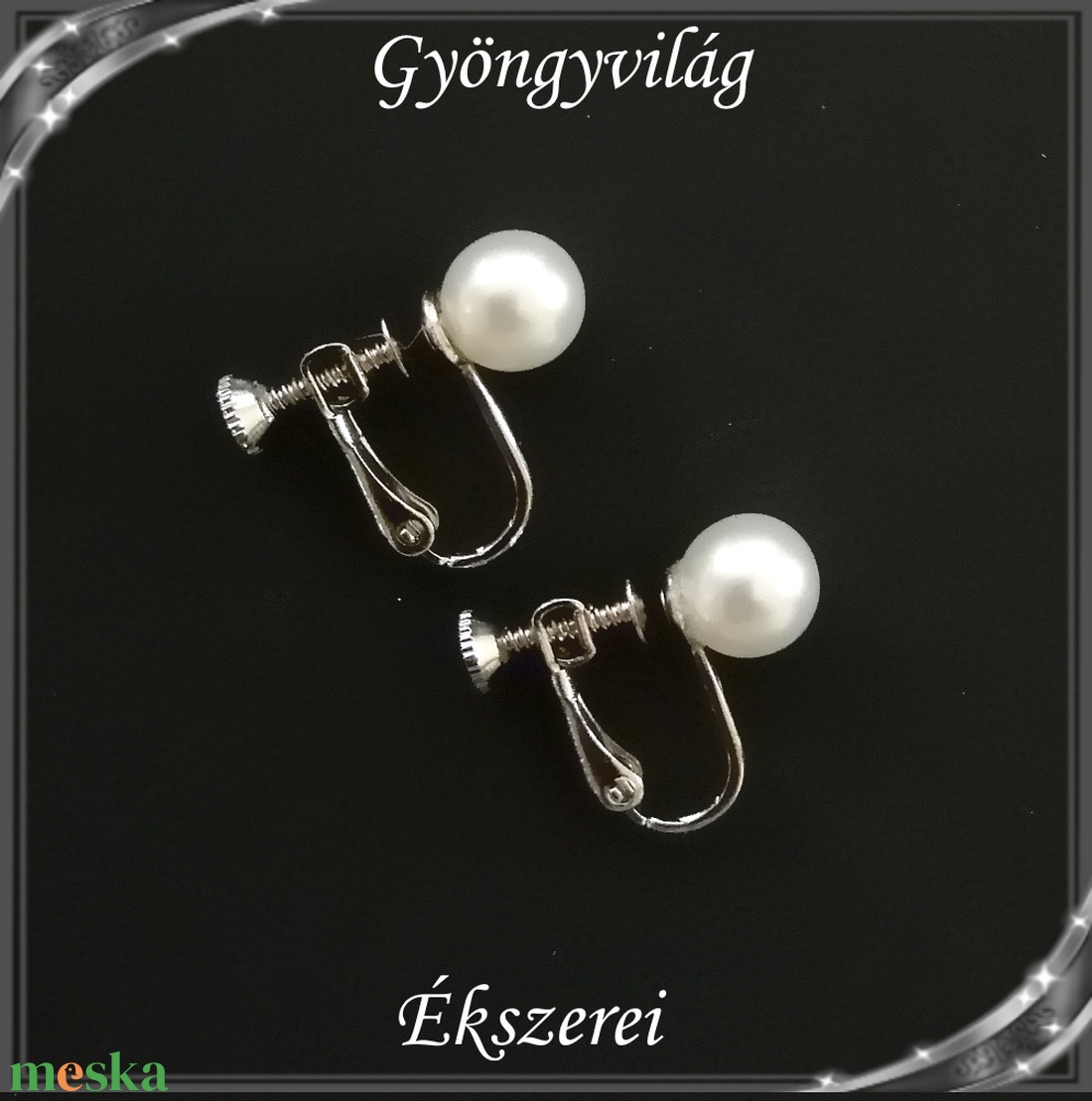 Ékszerek-fülbevalók: Esküvői, menyasszonyi, alkalmi fülbevaló-klipsz SFEB-TE09-8 - ékszer - fülbevaló - pötty fülbevaló - Meska.hu
