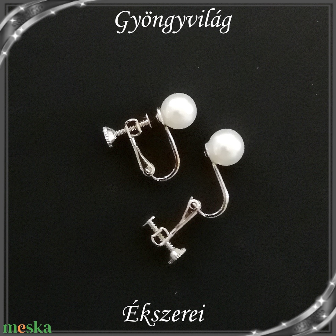 Ékszerek-fülbevalók: Esküvői, menyasszonyi, alkalmi fülbevaló-klipsz SFEB-TE09-8 - ékszer - fülbevaló - pötty fülbevaló - Meska.hu