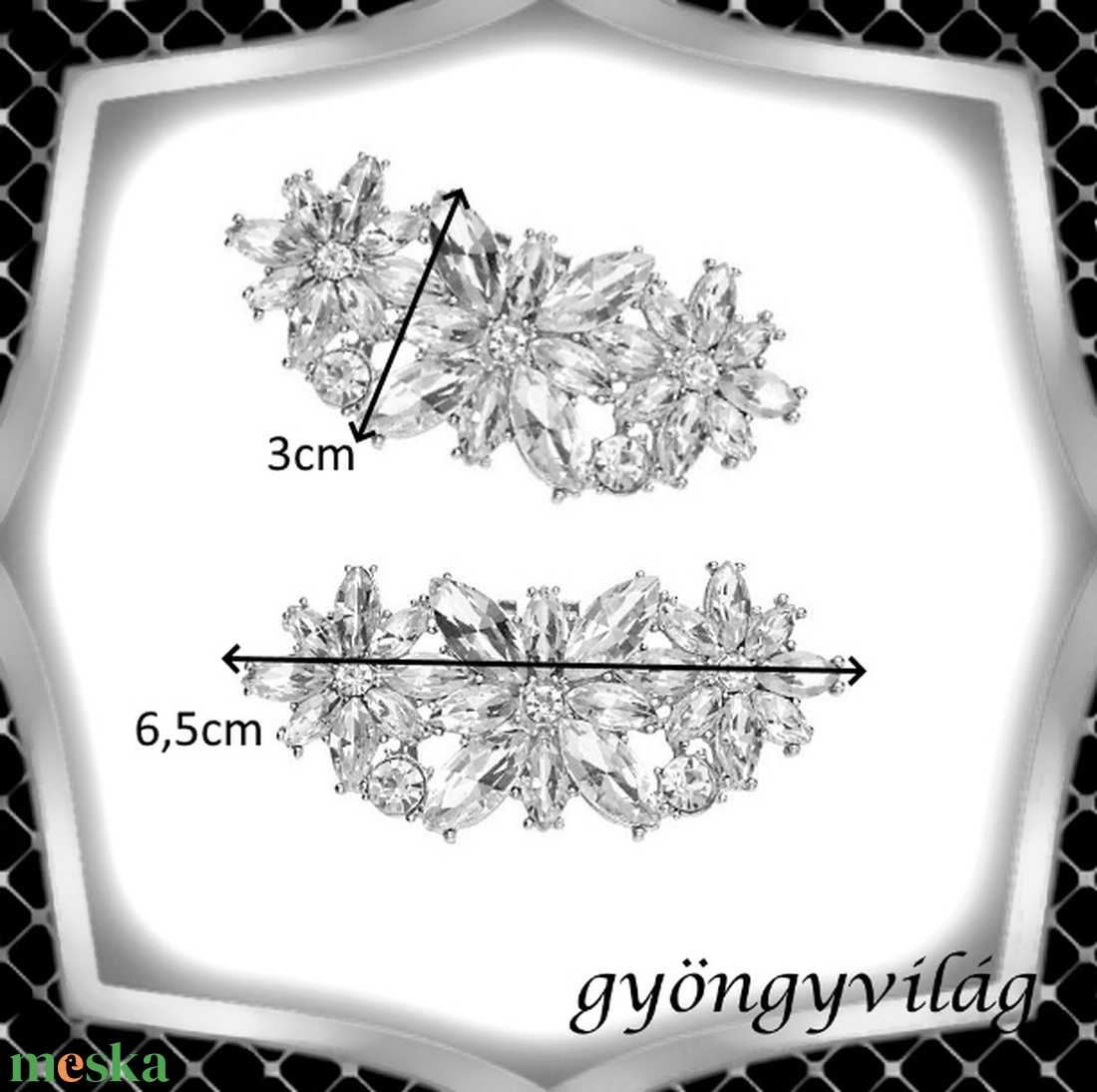 Esküvői, menyasszonyi, alkalmi cipődísz, cipőklipsz ES-CK34e - esküvő - cipő és cipőklipsz - Meska.hu