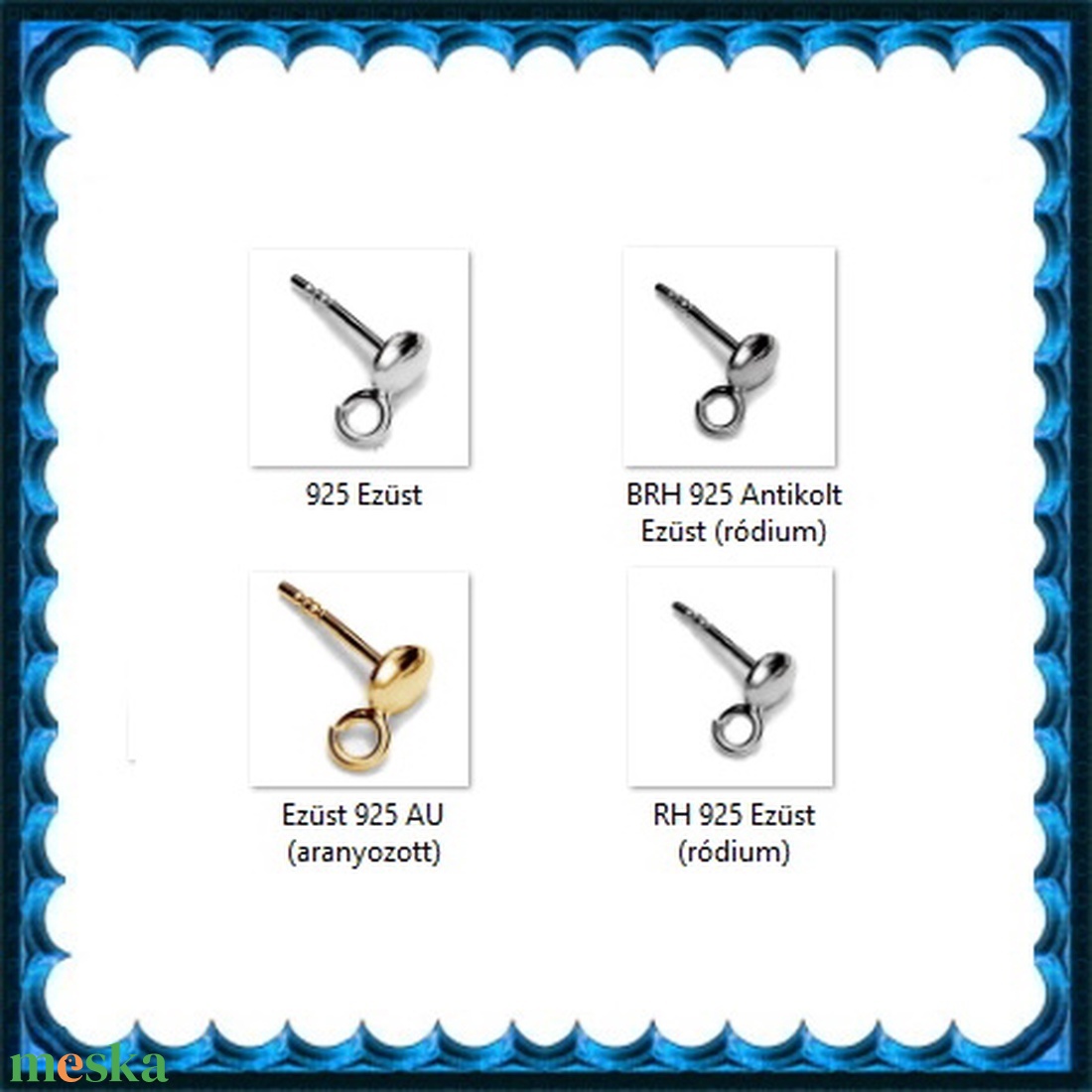 925-ös sterling ezüst ékszerkellék: fülbevaló kapocs, bedugós EFK B 41g - kellékek & szerszámok - ékszerkellék - fülbevaló kapocs - Meska.hu 925-ös sterling ezüst ékszerkellék: fülbevaló kapocs, bedugós EFK B 41g - kellékek & szerszámok - ékszerkellék - fülbevaló kapocs - Meska.hu