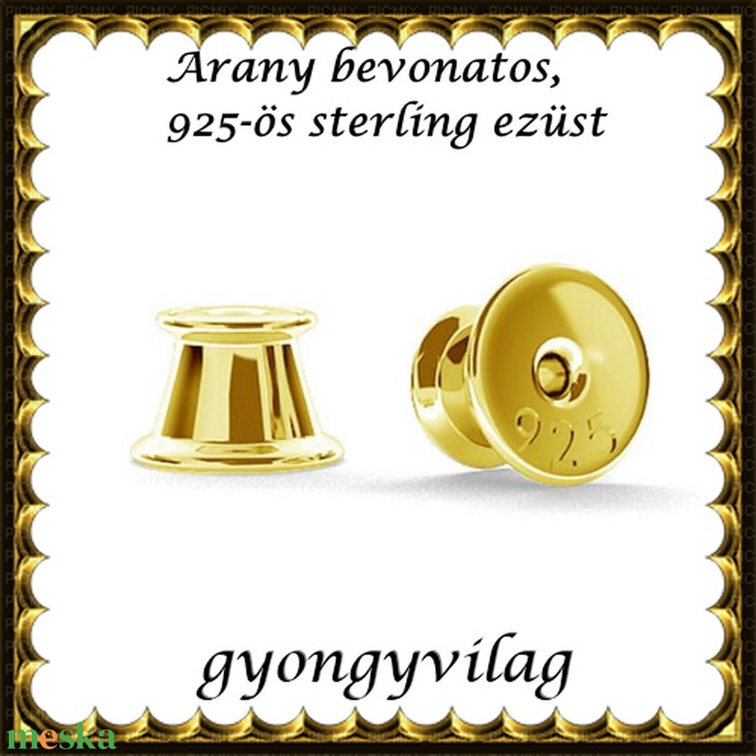 925-ös sterling ezüst ékszerkellék: fülbevalóalap bedugós EFK B 51g vég - kellékek & szerszámok - gyöngyfűzés kellékek - egyéb alkatrész - Meska.hu