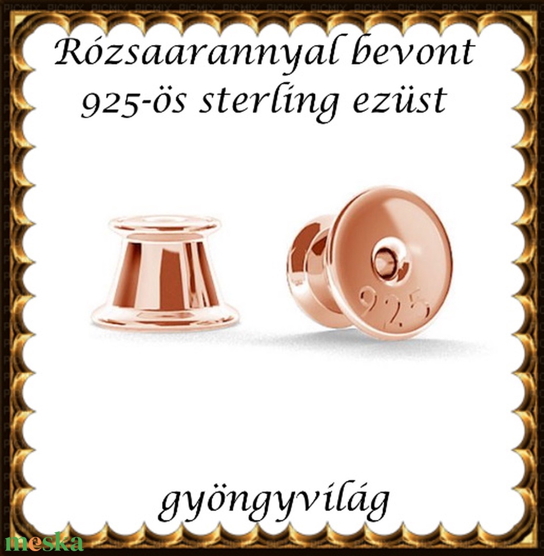 925-ös sterling ezüst ékszerkellék: fülbevalóalap bedugós EFK B 51rg vég - kellékek & szerszámok - gyöngyfűzés kellékek - egyéb alkatrész - Meska.hu