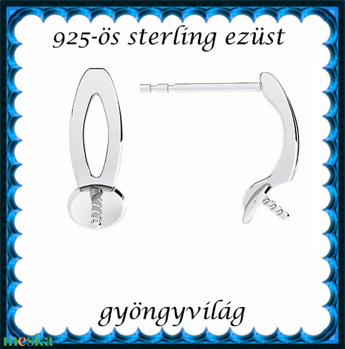 925-ös sterling ezüst ékszerkellék: fülbevaló kapocs, bedugós EFK B 59e - kellékek & szerszámok - ékszerkellék - fülbevaló kapocs - Meska.hu 925-ös sterling ezüst ékszerkellék: fülbevaló kapocs, bedugós EFK B 59e - kellékek & szerszámok - ékszerkellék - fülbevaló kapocs - Meska.hu
