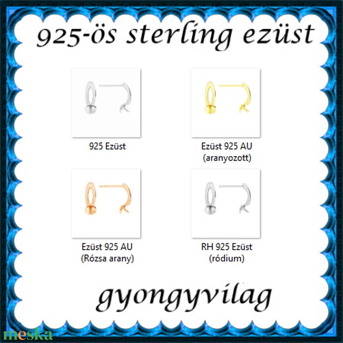 925-ös sterling ezüst ékszerkellék: fülbevaló kapocs, bedugós EFK B 59e - kellékek & szerszámok - ékszerkellék - fülbevaló kapocs - Meska.hu 925-ös sterling ezüst ékszerkellék: fülbevaló kapocs, bedugós EFK B 59e - kellékek & szerszámok - ékszerkellék - fülbevaló kapocs - Meska.hu