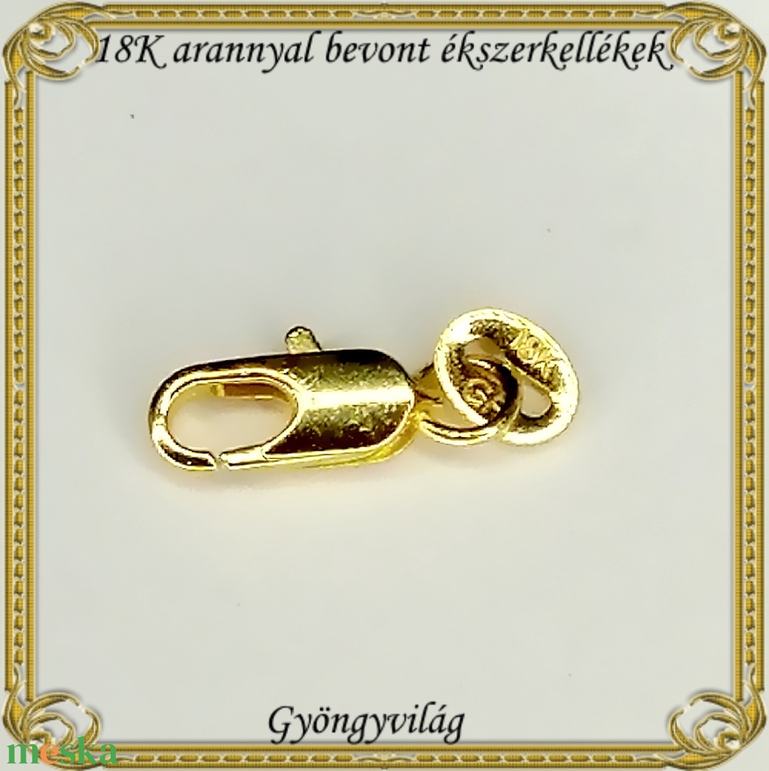 18K arannyal bevont ékszerkellék: lánckapocs ABLK 01-9 - gyöngy, ékszerkellék - egyéb alkatrész - Meska.hu 18K arannyal bevont ékszerkellék: lánckapocs ABLK 01-9 - gyöngy, ékszerkellék - egyéb alkatrész - Meska.hu