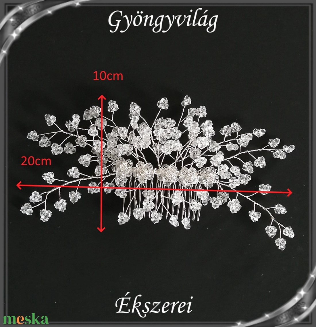 Ékszerek-hajdíszek, hajcsatok: Esküvői, menyasszonyi, alkalmi hajdísz S-H-FÉ18e - esküvő - hajdísz - fésűs hajdísz - Meska.hu