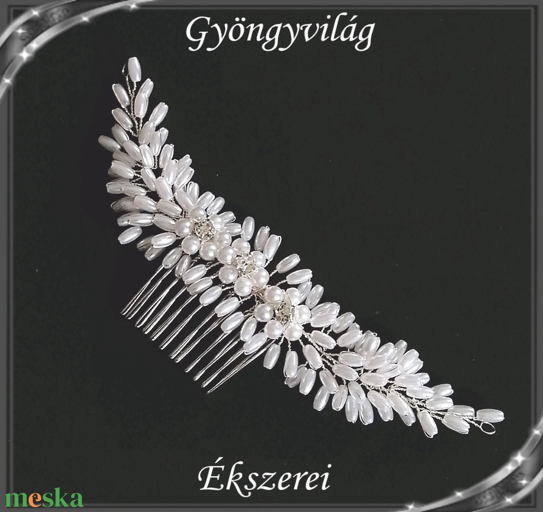 Ékszerek-hajdíszek, hajcsatok: Esküvői, menyasszonyi, alkalmi hajdísz S-H-FÉ19e - esküvő - hajdísz - fésűs hajdísz - Meska.hu