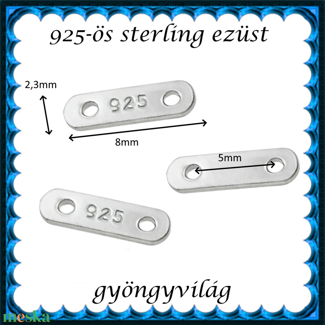 925-ös sterling ezüst ékszerkellék: távtartó ETT 01 3db/csomag - gyöngy, ékszerkellék - egyéb alkatrész - Meska.hu 925-ös sterling ezüst ékszerkellék: távtartó ETT 01 3db/csomag - gyöngy, ékszerkellék - egyéb alkatrész - Meska.hu