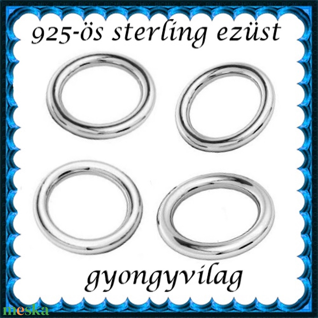 925-ös sterling ezüst ékszerkellék: karika zárt ESZK Z 4 x 0,5mm 4db/csomag - gyöngy, ékszerkellék - egyéb alkatrész - Meska.hu 925-ös sterling ezüst ékszerkellék: karika zárt ESZK Z 4 x 0,5mm 4db/csomag - gyöngy, ékszerkellék - egyéb alkatrész - Meska.hu
