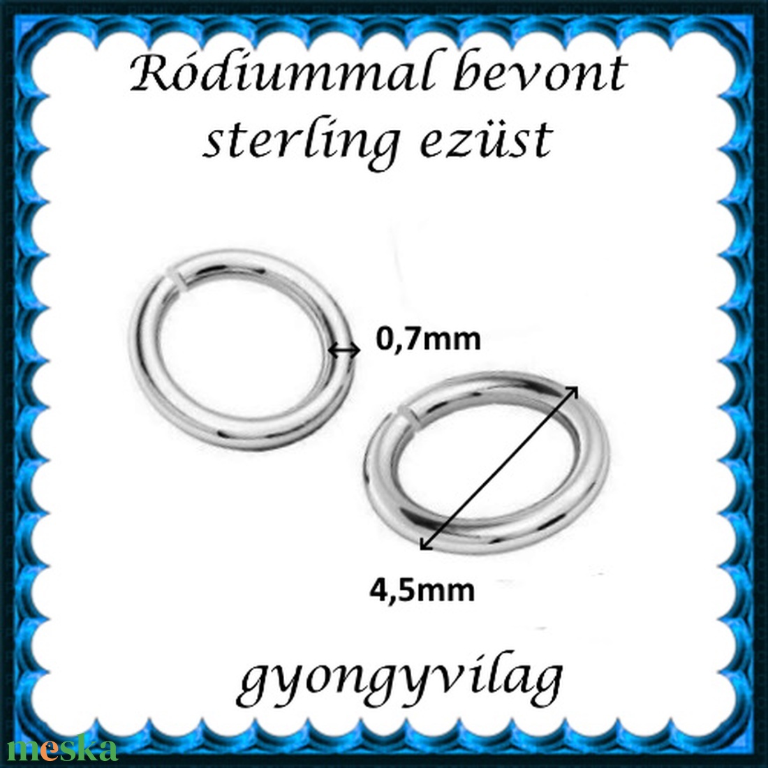 925-ös sterling ezüst ékszerkellék: karika nyitott ESZK NY 4,5x0,7 mm RH 2db/csomag - kellékek & szerszámok - gyöngyfűzés kellékek - szerelőkarika - Meska.hu 925-ös sterling ezüst ékszerkellék: karika nyitott ESZK NY 4,5x0,7 mm RH 2db/csomag - kellékek & szerszámok - gyöngyfűzés kellékek - szerelőkarika - Meska.hu