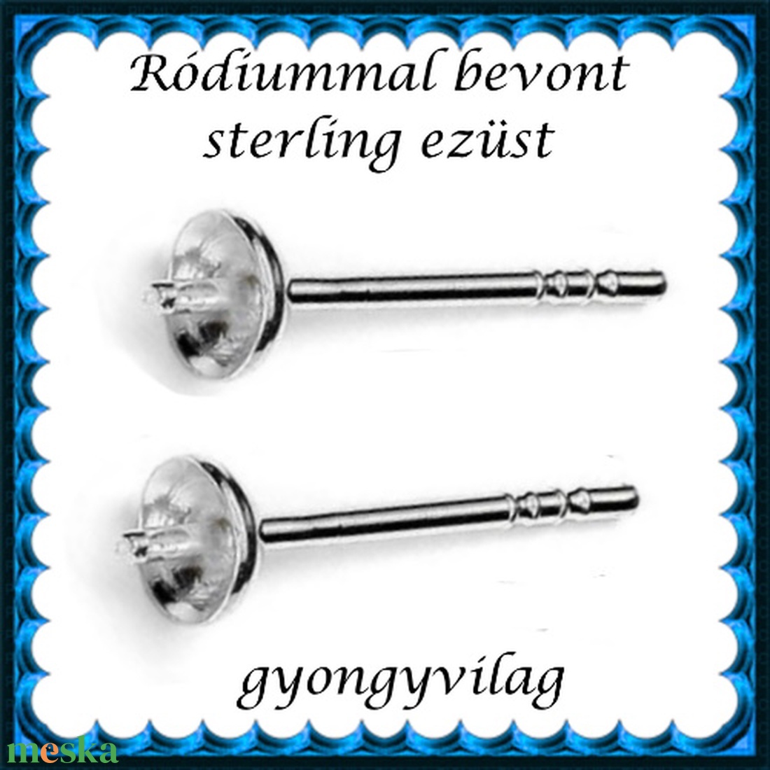 925-ös sterling ezüst ékszerkellék: fülbevaló kapocs, bedugós EFK B 12-4R - kellékek & szerszámok - ékszerkellék - fülbevaló kapocs - Meska.hu