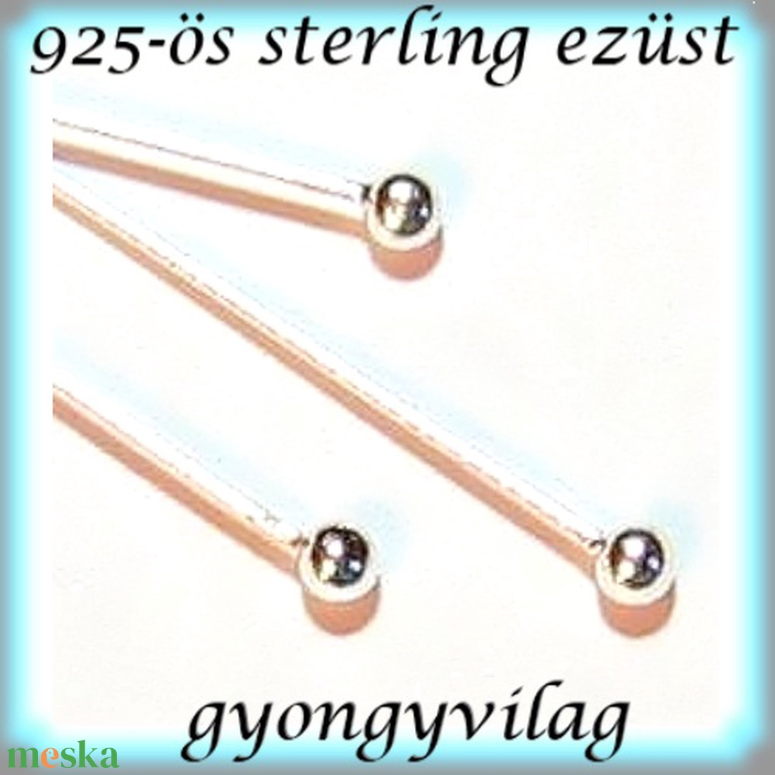 925-ös sterling ezüst ékszerkellék: szerelőpálca gömb végű ESZP G 38x0,5 3db/ csomag - gyöngy, ékszerkellék - egyéb alkatrész - Meska.hu 925-ös sterling ezüst ékszerkellék: szerelőpálca gömb végű ESZP G 38x0,5 3db/ csomag - gyöngy, ékszerkellék - egyéb alkatrész - Meska.hu
