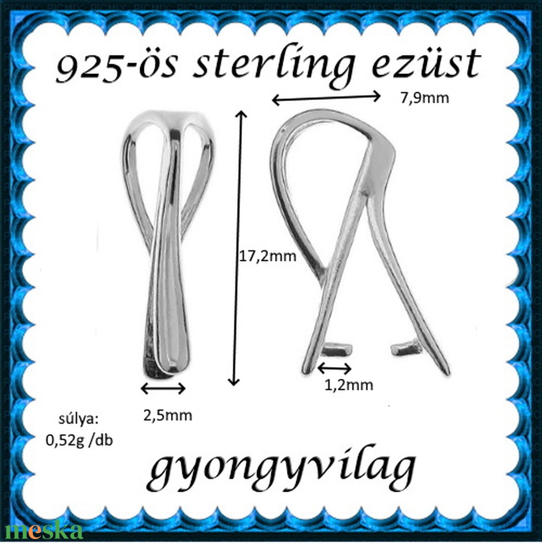 925-ös sterling ezüst ékszerkellék: medáltartó, medálkapocs EMK 103 - kellékek & szerszámok - ékszerkellék - medáltartó, medálkapocs - Meska.hu 925-ös sterling ezüst ékszerkellék: medáltartó, medálkapocs EMK 103 - kellékek & szerszámok - ékszerkellék - medáltartó, medálkapocs - Meska.hu