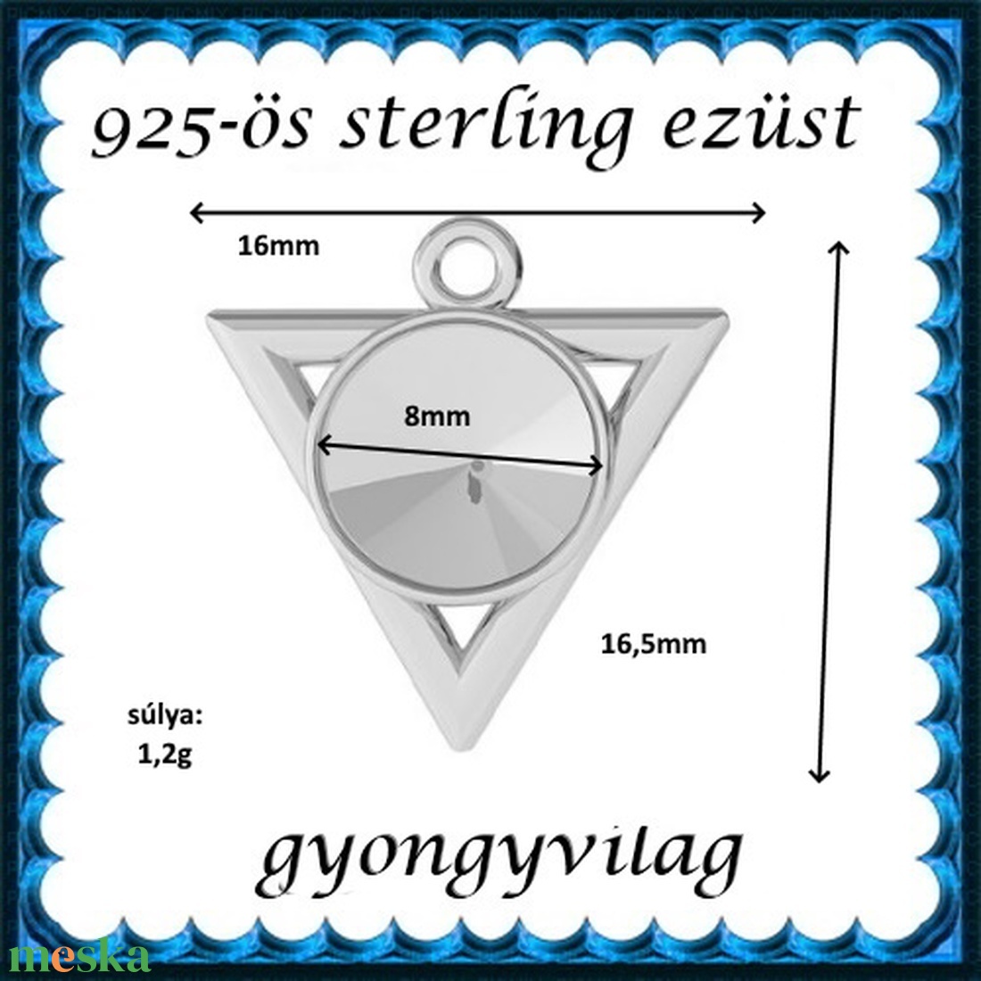 925-ös sterling ezüst ékszerkellék: medál / pandora / fityegő EMTÉ26 - kellékek & szerszámok - gyöngyfűzés kellékek - cabochon - Meska.hu 925-ös sterling ezüst ékszerkellék: medál / pandora / fityegő EMTÉ26 - kellékek & szerszámok - gyöngyfűzés kellékek - cabochon - Meska.hu