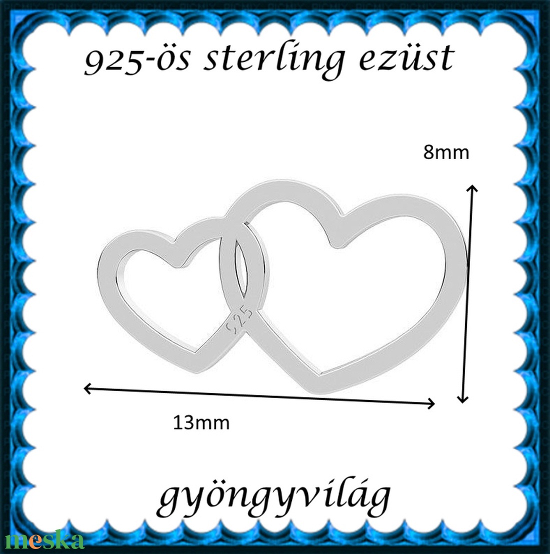 925-ös finomságú sterling ezüst kandeláber/ továbbépíthető köztes /tartó elem  EKA 69 - gyöngy, ékszerkellék - egyéb alkatrész - Meska.hu