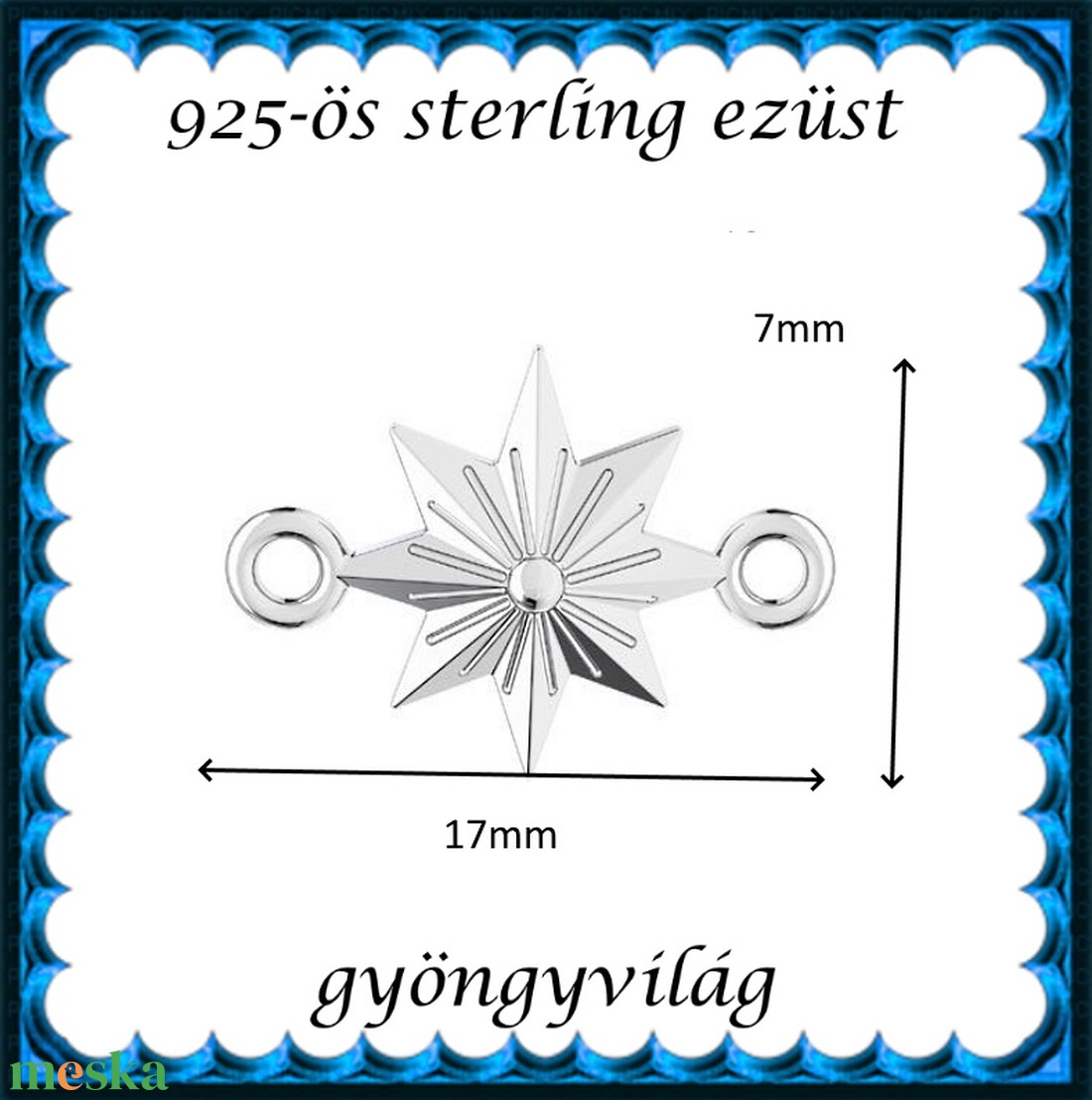 925-ös finomságú sterling ezüst kandeláber/ továbbépíthető köztes /tartó elem  EKA 82 - gyöngy, ékszerkellék - egyéb alkatrész - Meska.hu