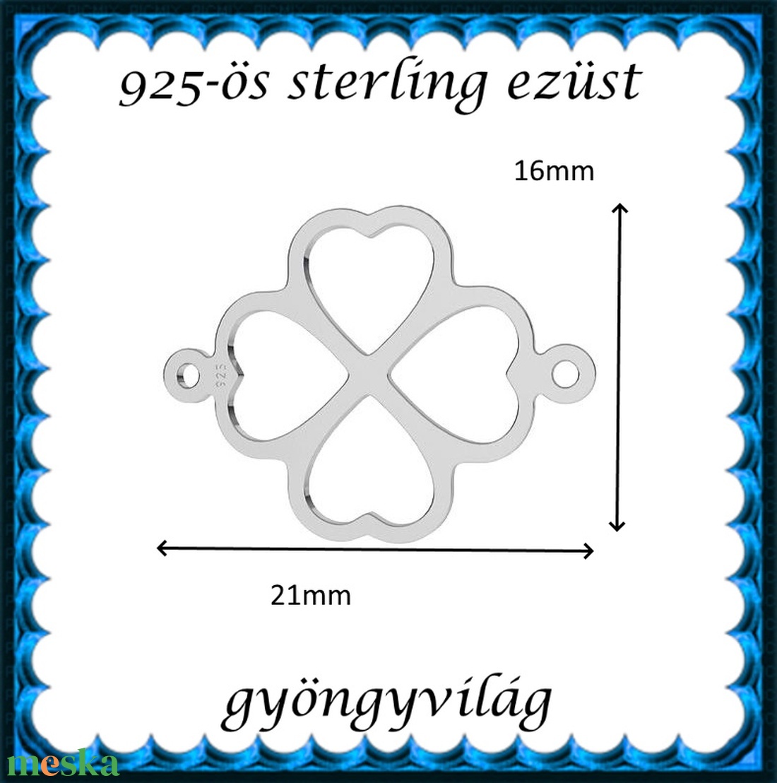 925-ös finomságú sterling ezüst kandeláber/ továbbépíthető köztes /tartó elem  EKA2 83 - kellékek & szerszámok - gyöngyfűzés kellékek - egyéb alkatrész - Meska.hu