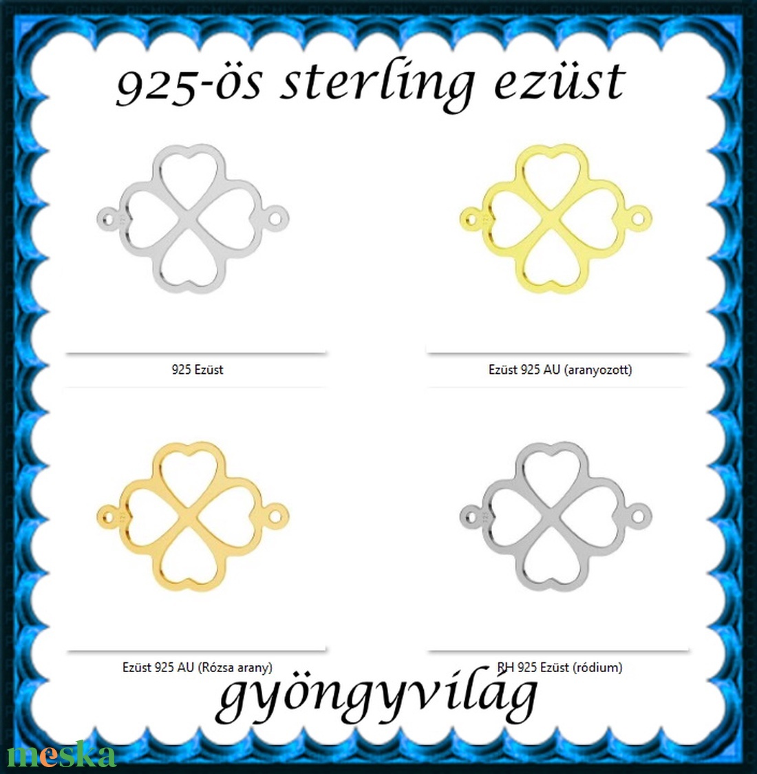 925-ös finomságú sterling ezüst kandeláber/ továbbépíthető köztes /tartó elem  EKA2 83 - kellékek & szerszámok - gyöngyfűzés kellékek - egyéb alkatrész - Meska.hu