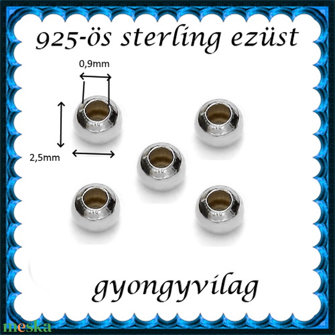 925-ös sterling ezüst ékszerkellék: köztes/gyöngy/díszitőelem EKÖ 10-2,5-0,9e - kellékek & szerszámok - gyöngyfűzés kellékek - fém köztesek - Meska.hu 925-ös sterling ezüst ékszerkellék: köztes/gyöngy/díszitőelem EKÖ 10-2,5-0,9e - kellékek & szerszámok - gyöngyfűzés kellékek - fém köztesek - Meska.hu