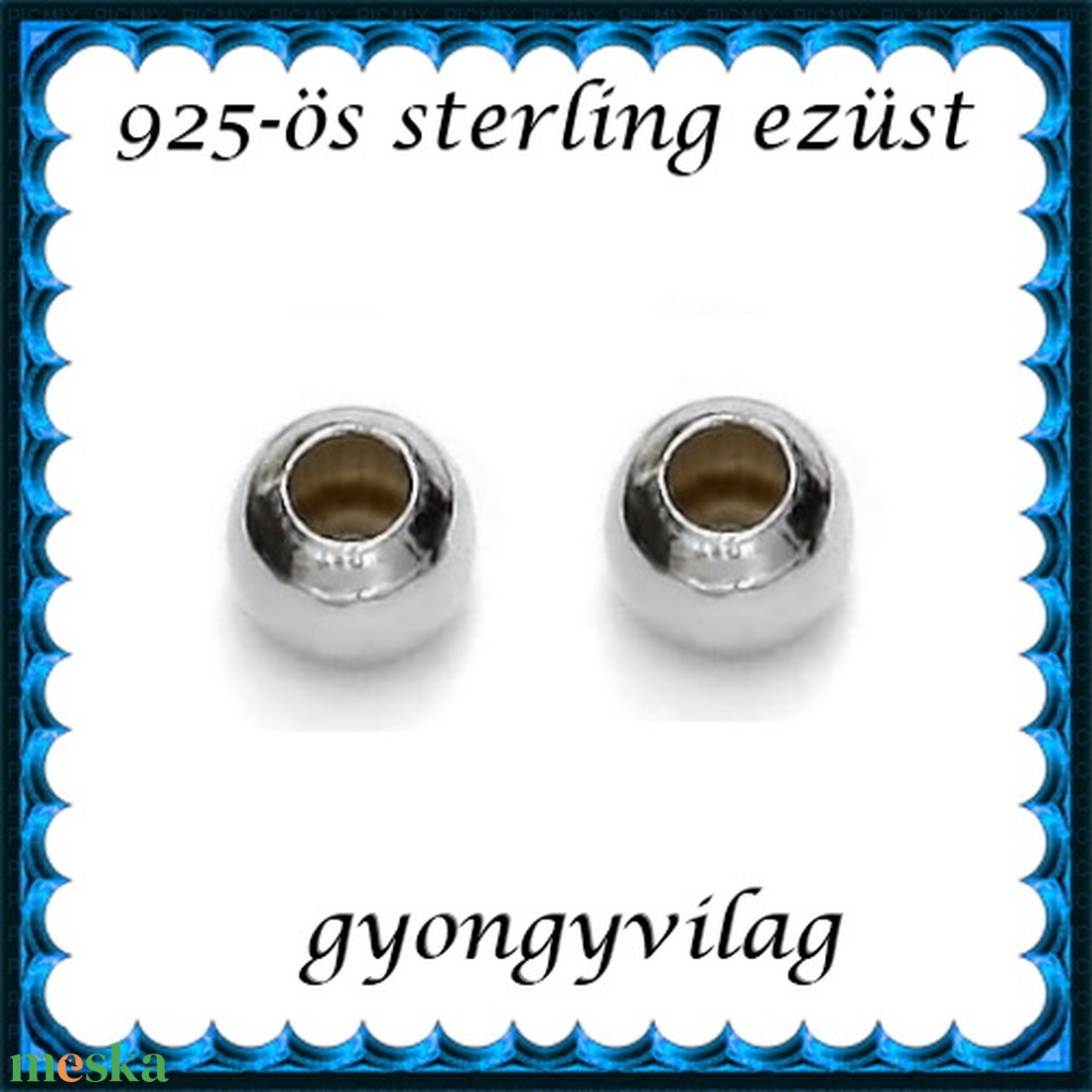 925-ös sterling ezüst ékszerkellék: köztes/gyöngy/díszitőelem EKÖ 10-5 2db/csomag - gyöngy, ékszerkellék - fém köztesek - Meska.hu