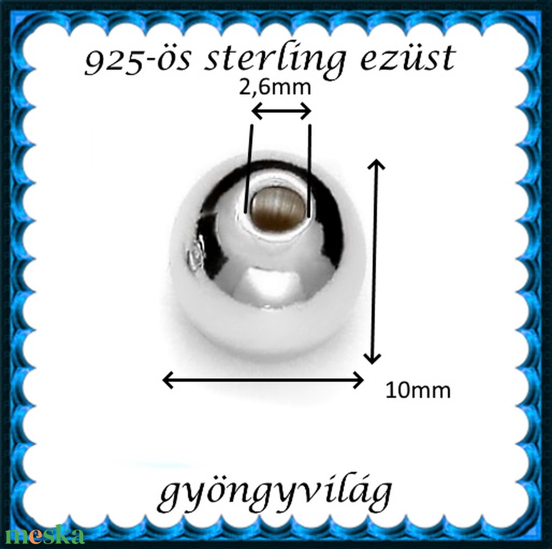 925-ös sterling ezüst ékszerkellék: köztes/gyöngy/díszitőelem EKÖ 10-10 - kellékek & szerszámok - gyöngyfűzés kellékek - fém köztesek - Meska.hu 925-ös sterling ezüst ékszerkellék: köztes/gyöngy/díszitőelem EKÖ 10-10 - kellékek & szerszámok - gyöngyfűzés kellékek - fém köztesek - Meska.hu