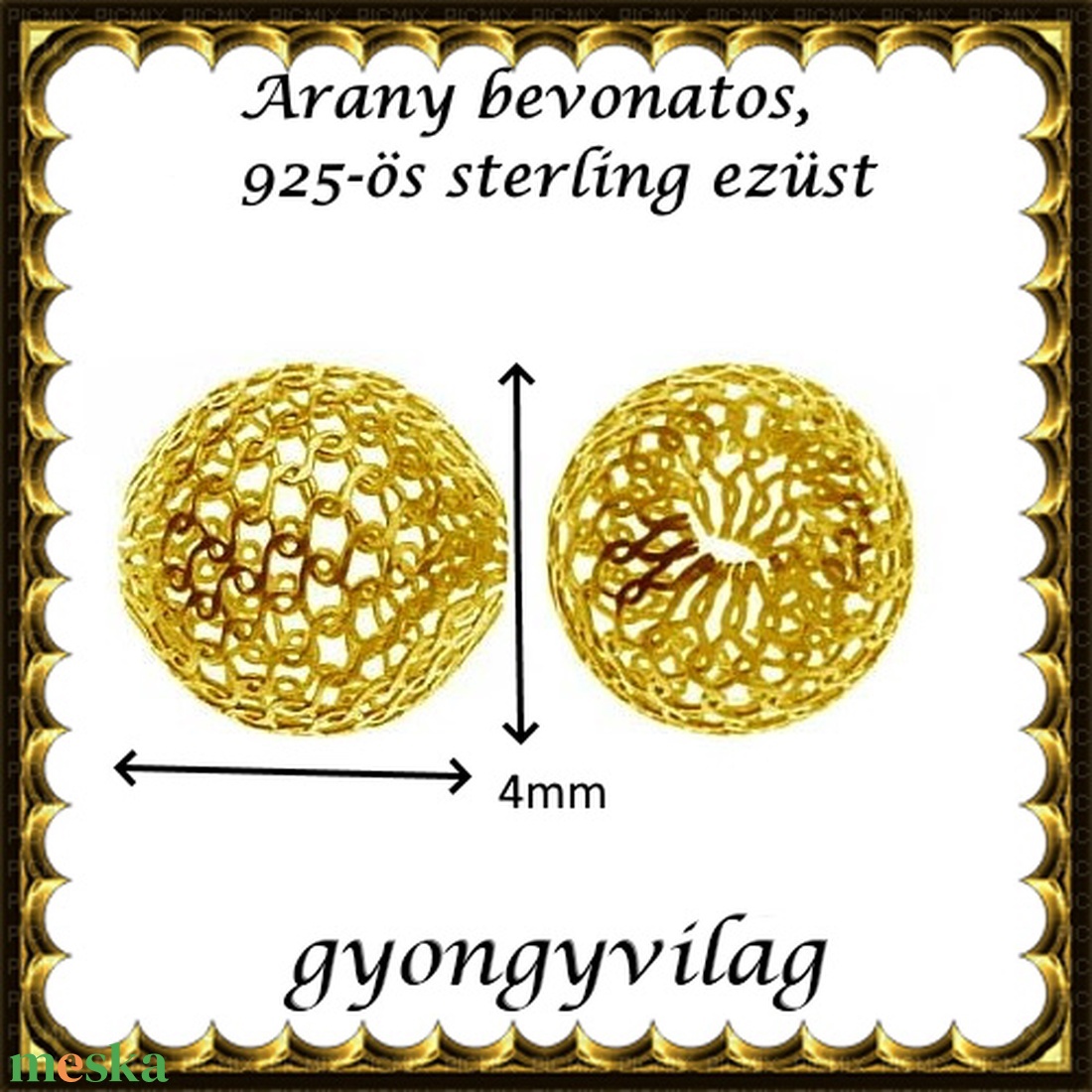 925-ös sterling ezüst ékszerkellék: köztes / gyöngy / dísz EKÖ 26-4 g 2db/csomag - kellékek & szerszámok - gyöngyfűzés kellékek - fém köztesek - Meska.hu