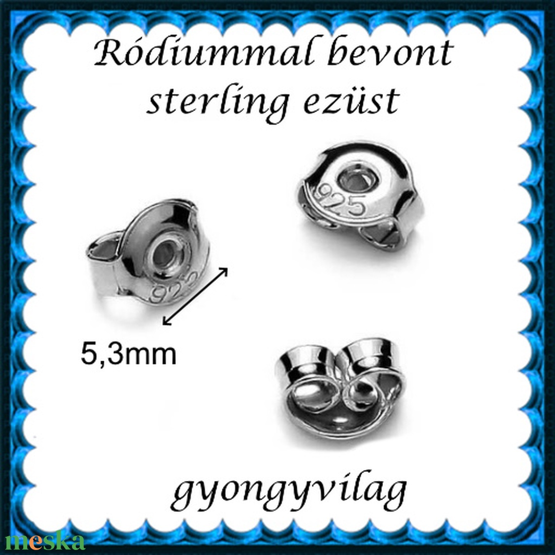 925-ös sterling ezüst ékszerkellék: fülbevalóalap bedugós EFK B 27-5,3e vég - gyöngy, ékszerkellék - egyéb alkatrész - Meska.hu 925-ös sterling ezüst ékszerkellék: fülbevalóalap bedugós EFK B 27-5,3e vég - gyöngy, ékszerkellék - egyéb alkatrész - Meska.hu
