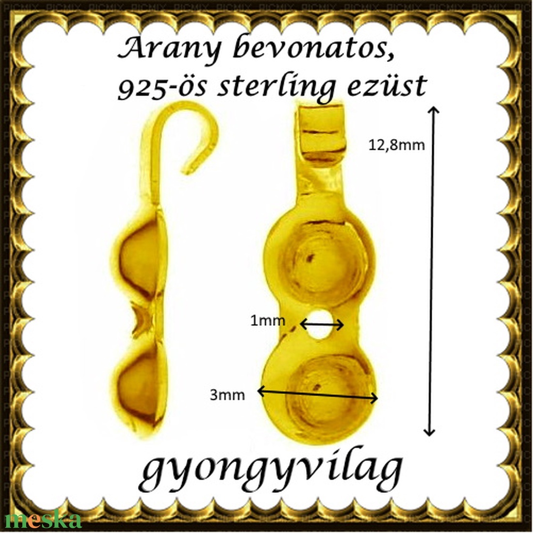 925-ös sterling ezüst ékszerkellék: csomótakaró ECST 08g - kellékek & szerszámok - gyöngyfűzés kellékek - egyéb alkatrész - Meska.hu