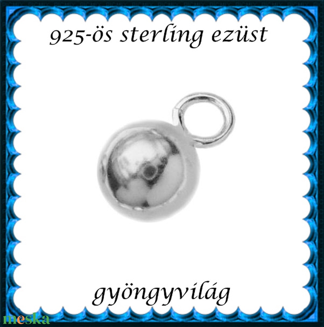 925-ös sterling ezüst ékszerkellék: medál / pandora / fityegő EM-F 32 - gyöngy, ékszerkellék - fém köztesek - Meska.hu 925-ös sterling ezüst ékszerkellék: medál / pandora / fityegő EM-F 32 - gyöngy, ékszerkellék - fém köztesek - Meska.hu