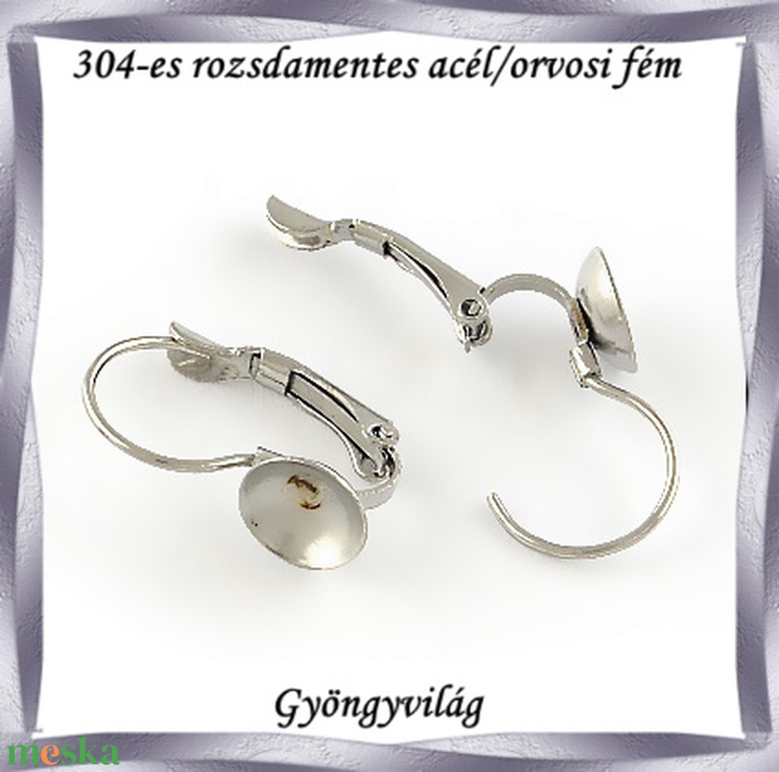 304 Nemes acél ékszerkellék: fülbevaló alap NAFK 07-6 1pár/cs - gyöngy, ékszerkellék - egyéb alkatrész - Meska.hu 304 Nemes acél ékszerkellék: fülbevaló alap NAFK 07-6 1pár/cs - gyöngy, ékszerkellék - egyéb alkatrész - Meska.hu