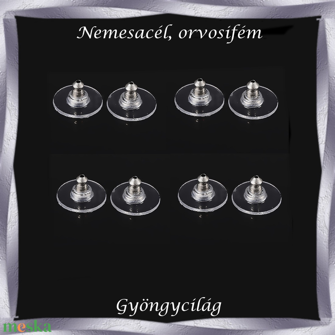 304 Nemes acél ékszerkellék: fülbevaló vég NAFK 16-1 4pár/cs - kellékek & szerszámok - gyöngyfűzés kellékek - egyéb alkatrész - Meska.hu 304 Nemes acél ékszerkellék: fülbevaló vég NAFK 16-1 4pár/cs - kellékek & szerszámok - gyöngyfűzés kellékek - egyéb alkatrész - Meska.hu