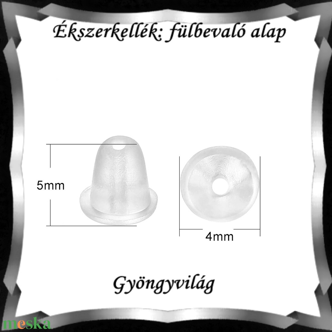 Ékszerkellék: fülbevaló vég/shift BFK-SZ 05 4x5 szilikon 40db - kellékek & szerszámok - gyöngyfűzés kellékek - egyéb alkatrész - Meska.hu Ékszerkellék: fülbevaló vég/shift BFK-SZ 05 4x5 szilikon 40db - kellékek & szerszámok - gyöngyfűzés kellékek - egyéb alkatrész - Meska.hu