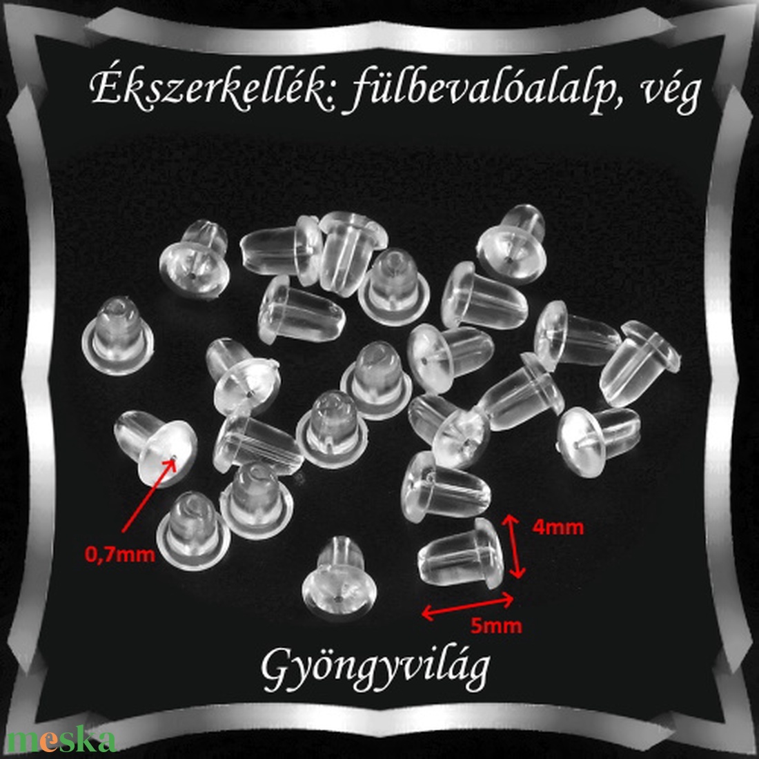 Ékszerkellék: fülbevaló vég/shift BFK-SZ 05 4x5 szilikon 40db - kellékek & szerszámok - gyöngyfűzés kellékek - egyéb alkatrész - Meska.hu Ékszerkellék: fülbevaló vég/shift BFK-SZ 05 4x5 szilikon 40db - kellékek & szerszámok - gyöngyfűzés kellékek - egyéb alkatrész - Meska.hu