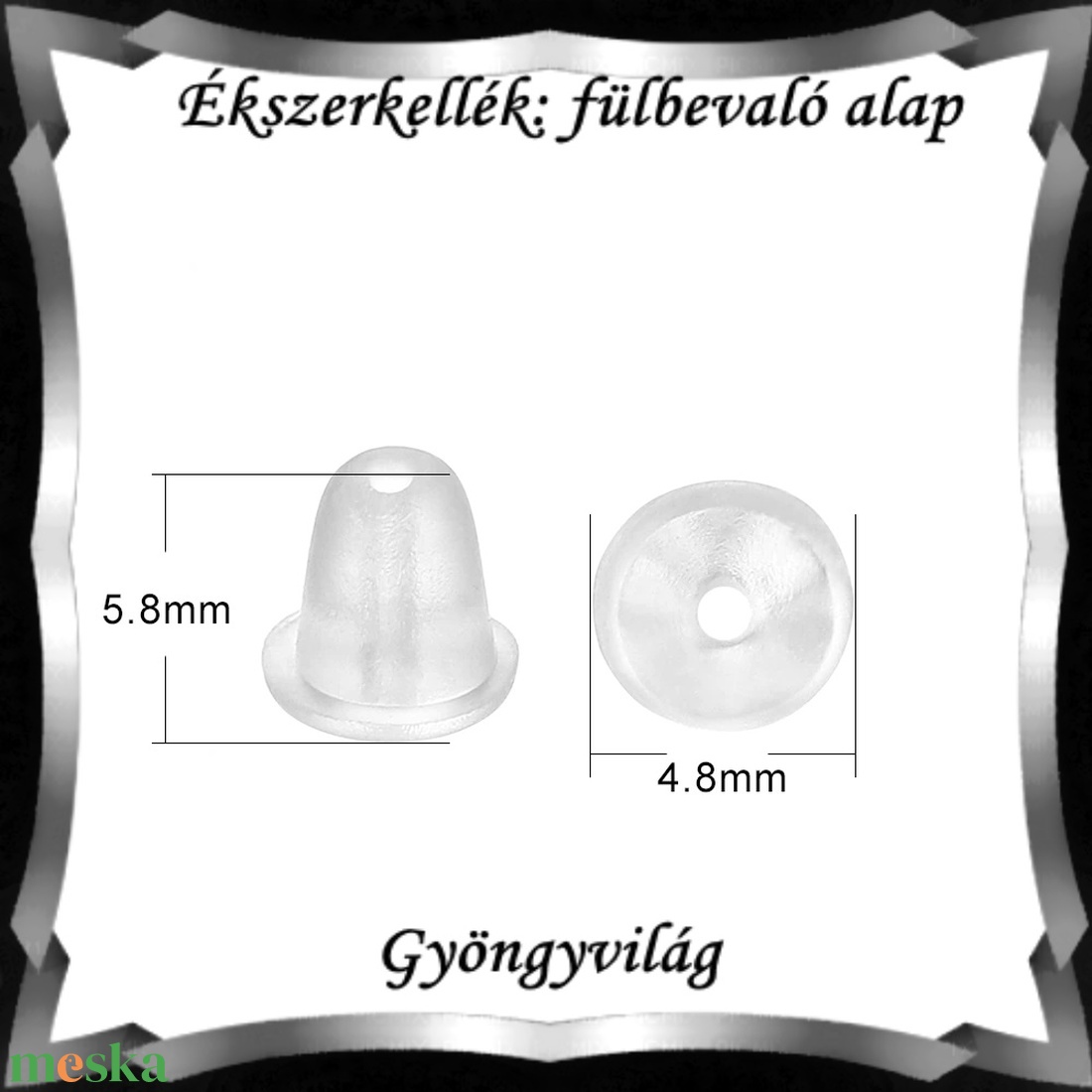Ékszerkellék: fülbevaló vég/shift BFK-SZ 05 4,8x5,8 szilikon 50db - gyöngy, ékszerkellék - egyéb alkatrész - Meska.hu Ékszerkellék: fülbevaló vég/shift BFK-SZ 05 4,8x5,8 szilikon 50db - gyöngy, ékszerkellék - egyéb alkatrész - Meska.hu
